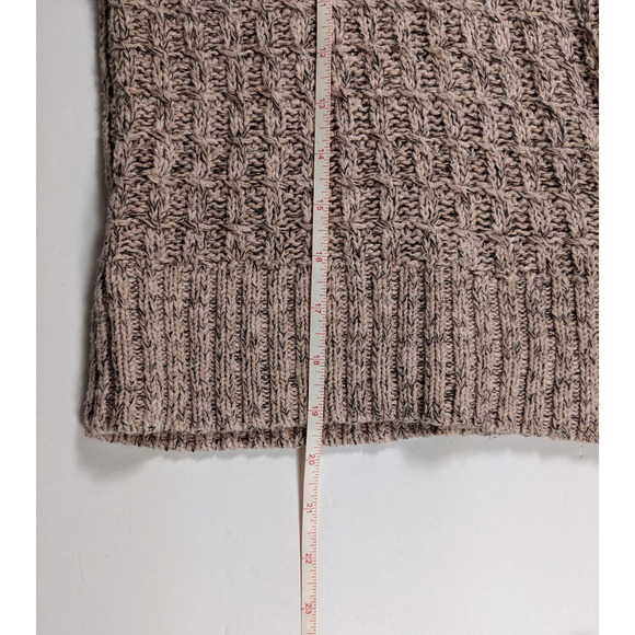 Free People Turtleneck Sweater Pink Marled Medium Long Sleeve Cropped Chunky - Picture 8 of 9